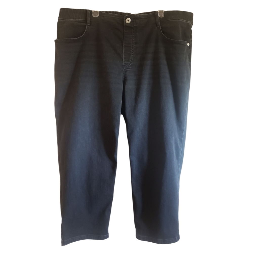 J. Jill Jeans Women's Black 20 High-Rise Cropped Denim Plus Size Capri Pants